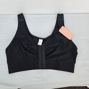 FeelinGirl Womens Front Closure Nursing Bra Black Adjustable Strap Medium NWT